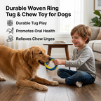 Durable Woven Ring Tug & Chew Toy for Dogs – Tough, Interactive, Vet-Approved Fun