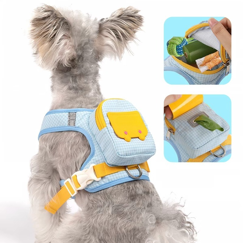 Dog Backpack Harness Set – Adjustable Pet Carrier & Walking Harness Combo