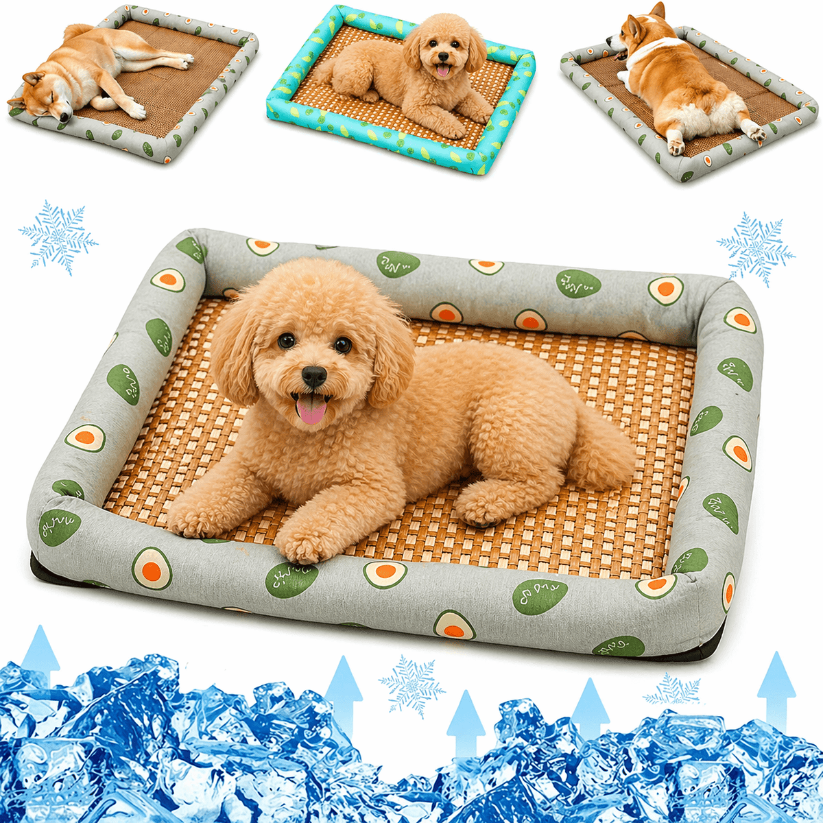 Breathable Rattan Cooling Pet Bed for Dogs – Keeps Pets Cool & Comfortable All Summer
