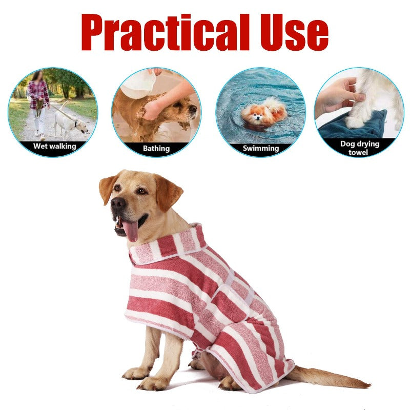 Super Absorbent Dog Bathrobe – Quick-Dry, Adjustable & Cozy
