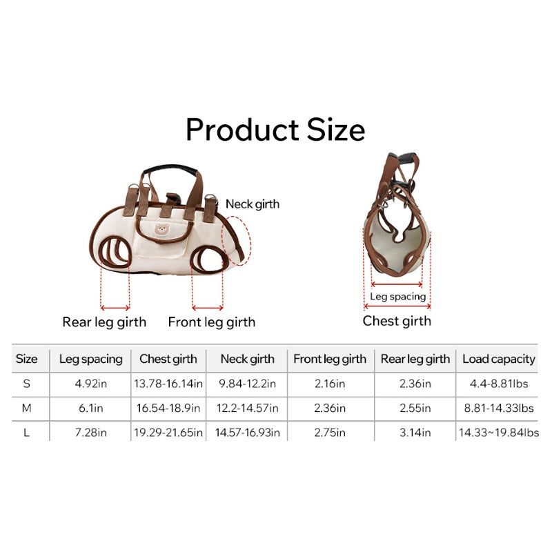 EasyGo Crossbody Pet Carrier Harness – Hands-Free Dog & Cat Carrier Bag