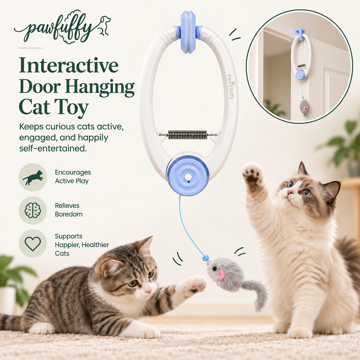 PurrBounce™ – Automatic Hanging Cat Teaser Toy