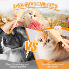 🔥 Self-Cleaning Pet Flea Comb & Grooming Brush for Dogs & Cats