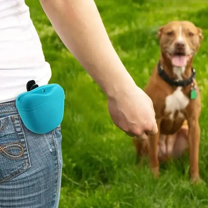 Portable Dog Training Treat Pouch – Silicone Snack Holder with Magnetic Closure