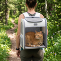 Clear-View Collapsible Pet Carrier Backpack for Cats & Small Dogs (Under 16 lbs)