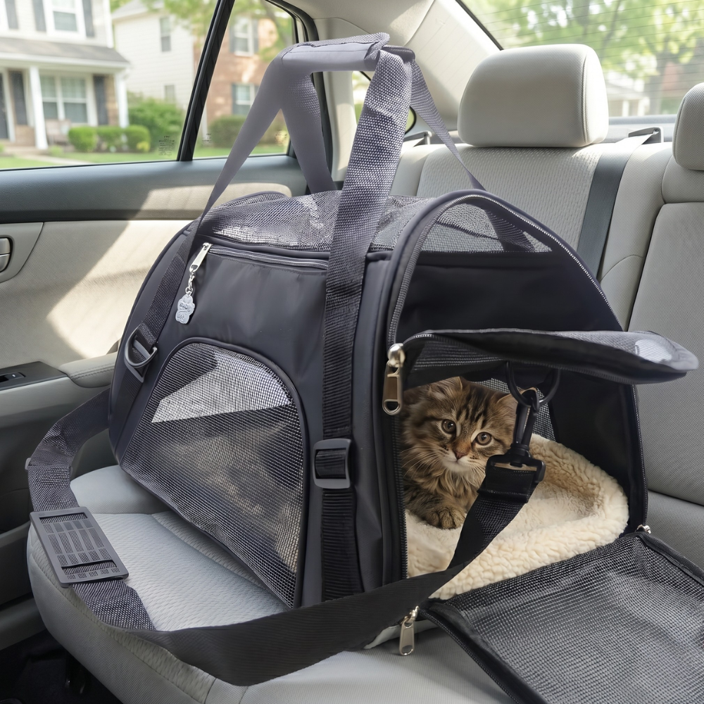 Foldable Airline-Approved Soft-Sided Pet Carrier Bag for Cats & Small Dogs