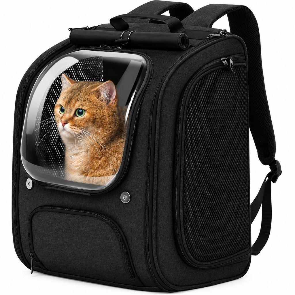 3D Ergonomic Pet Backpack Carrier – Comfortable, Ventilated & Secure for Cats & Small Dogs