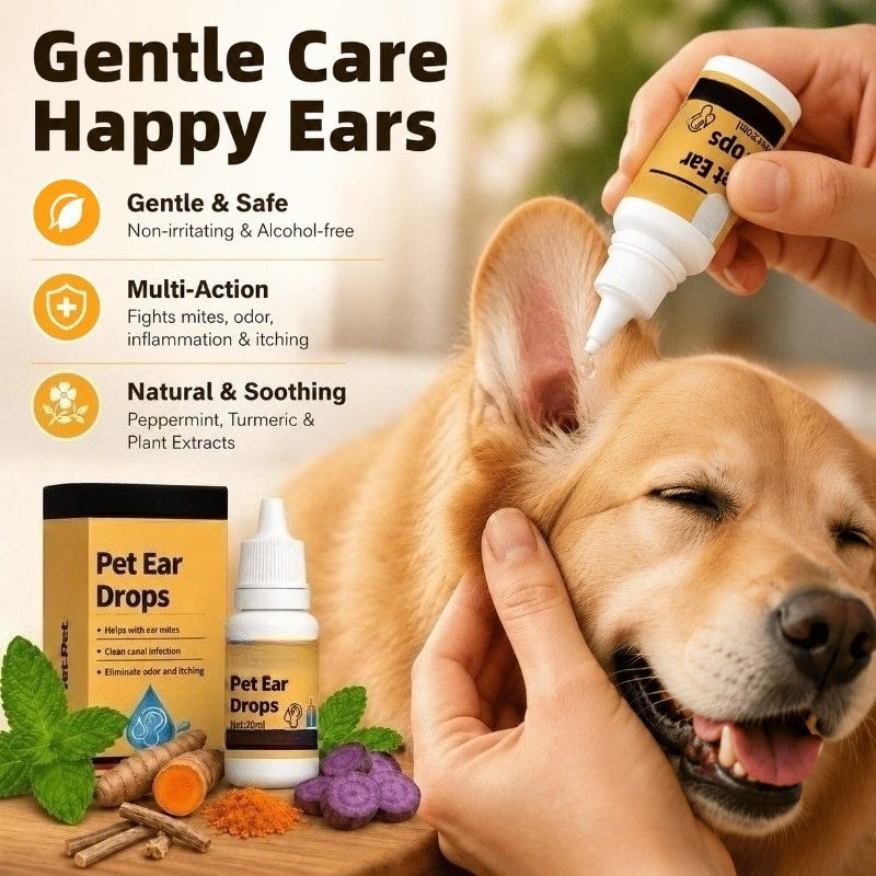 Gentle Pet Ear Relief Drops for Dogs & Cats