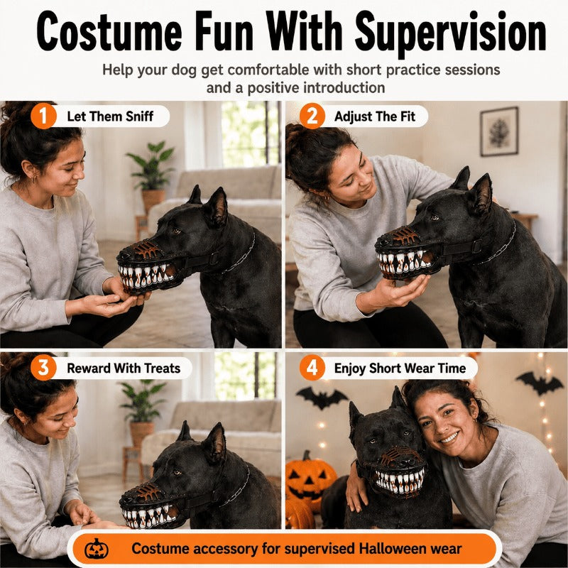 Terrifying Hellhound Dog Muzzle – Halloween Pet Costume Accessory