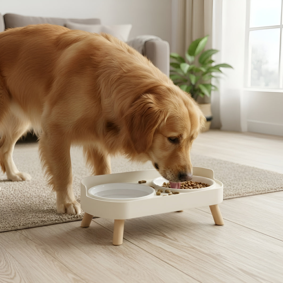 Elevated Dual Pet Feeding Bowl Set with Stand – Stainless Steel Bowls & Non-Slip Base
