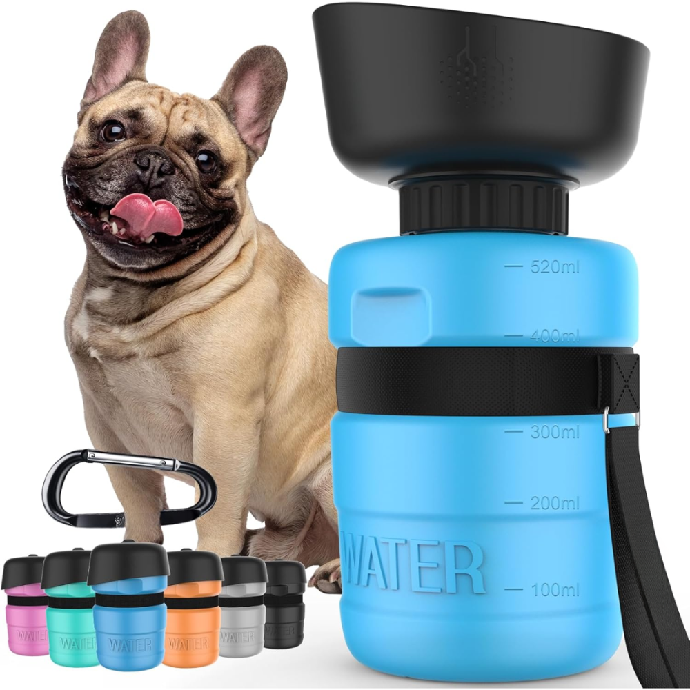 Portable Leak-Proof Dog Water Bottle with Built-In Bowl
