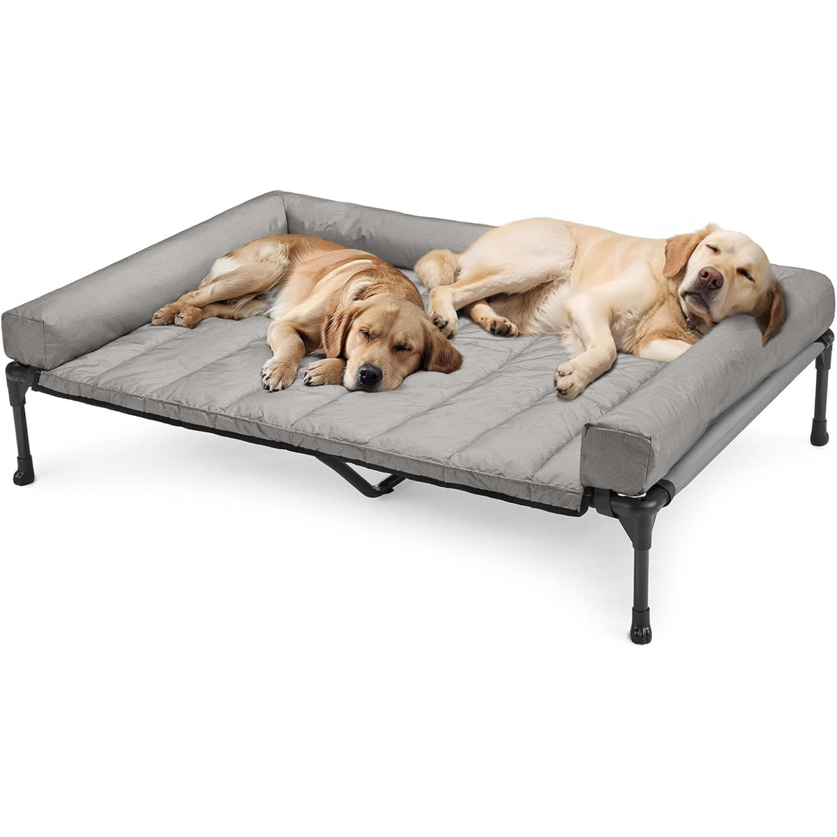 Elevated Cooling Dog Bed with Waterproof Bolster Cushion
