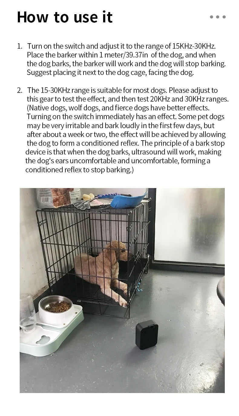 Ultrasonic Anti-Bark Training Device for Dogs — Humane, Effective & Portable
