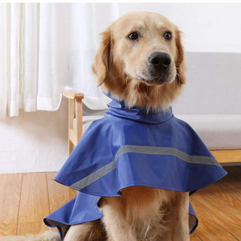 Large Dog Raincoat — Adjustable Waterproof Rain Jacket for Dogs, Lightweight Poncho with Reflective Strip & Hood