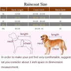 Large Dog Raincoat — Adjustable Waterproof Rain Jacket for Dogs, Lightweight Poncho with Reflective Strip & Hood