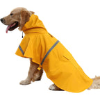 Large Dog Raincoat — Adjustable Waterproof Rain Jacket for Dogs, Lightweight Poncho with Reflective Strip & Hood