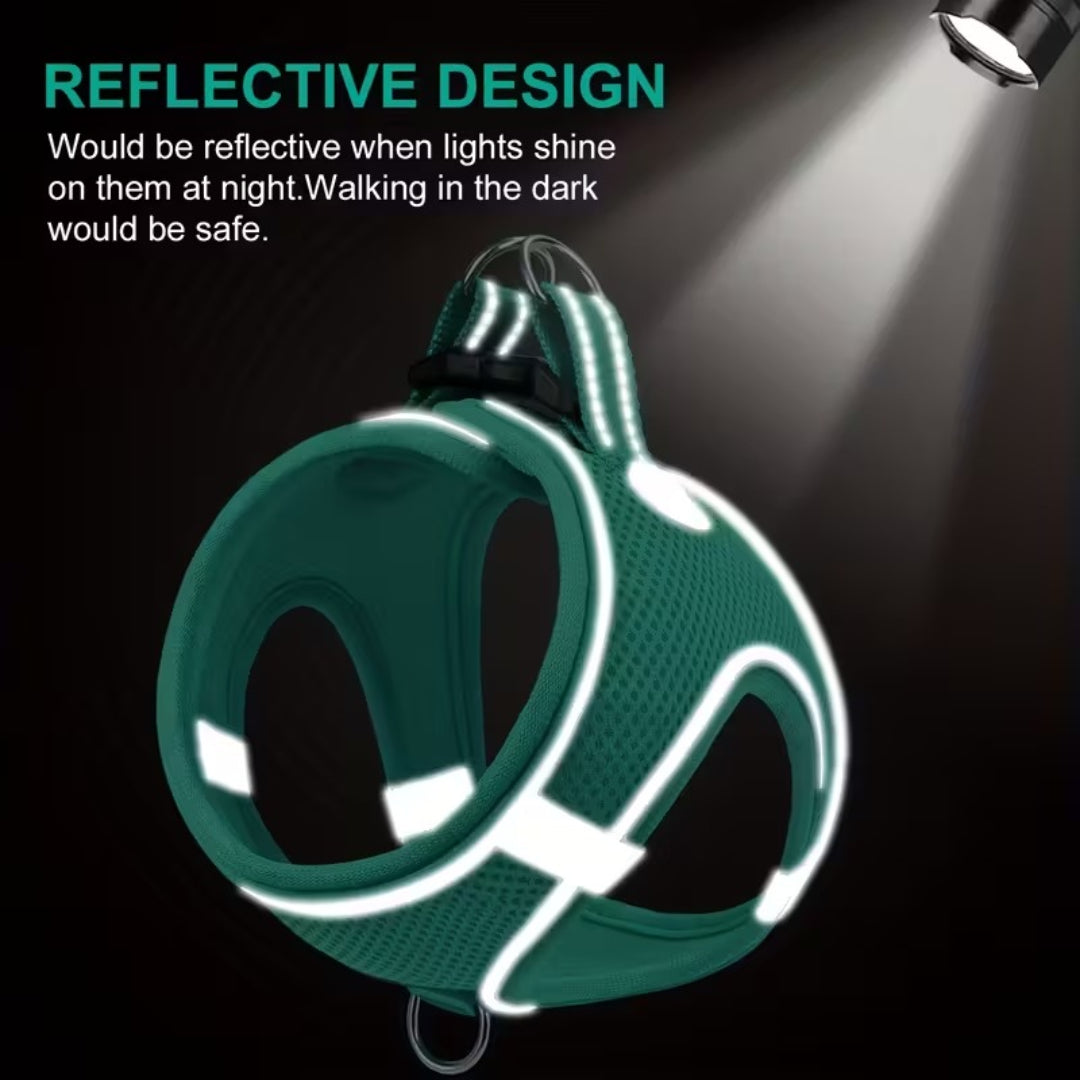Adjustable Dog Harness & Leash Set – Reflective, Step-In Design for Easy Control