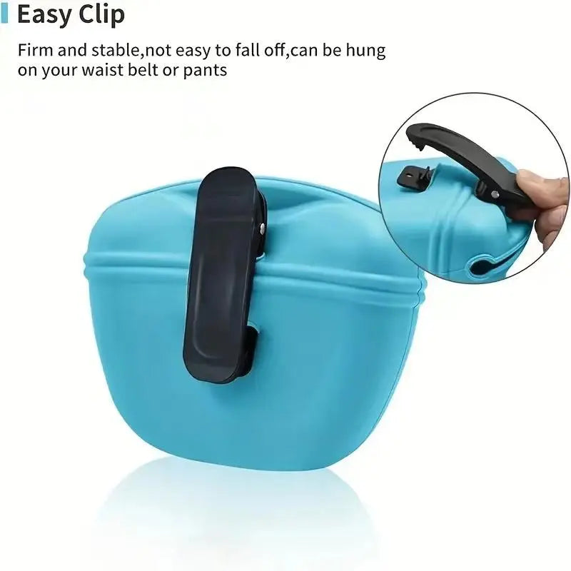 Portable Dog Training Treat Pouch – Silicone Snack Holder with Magnetic Closure