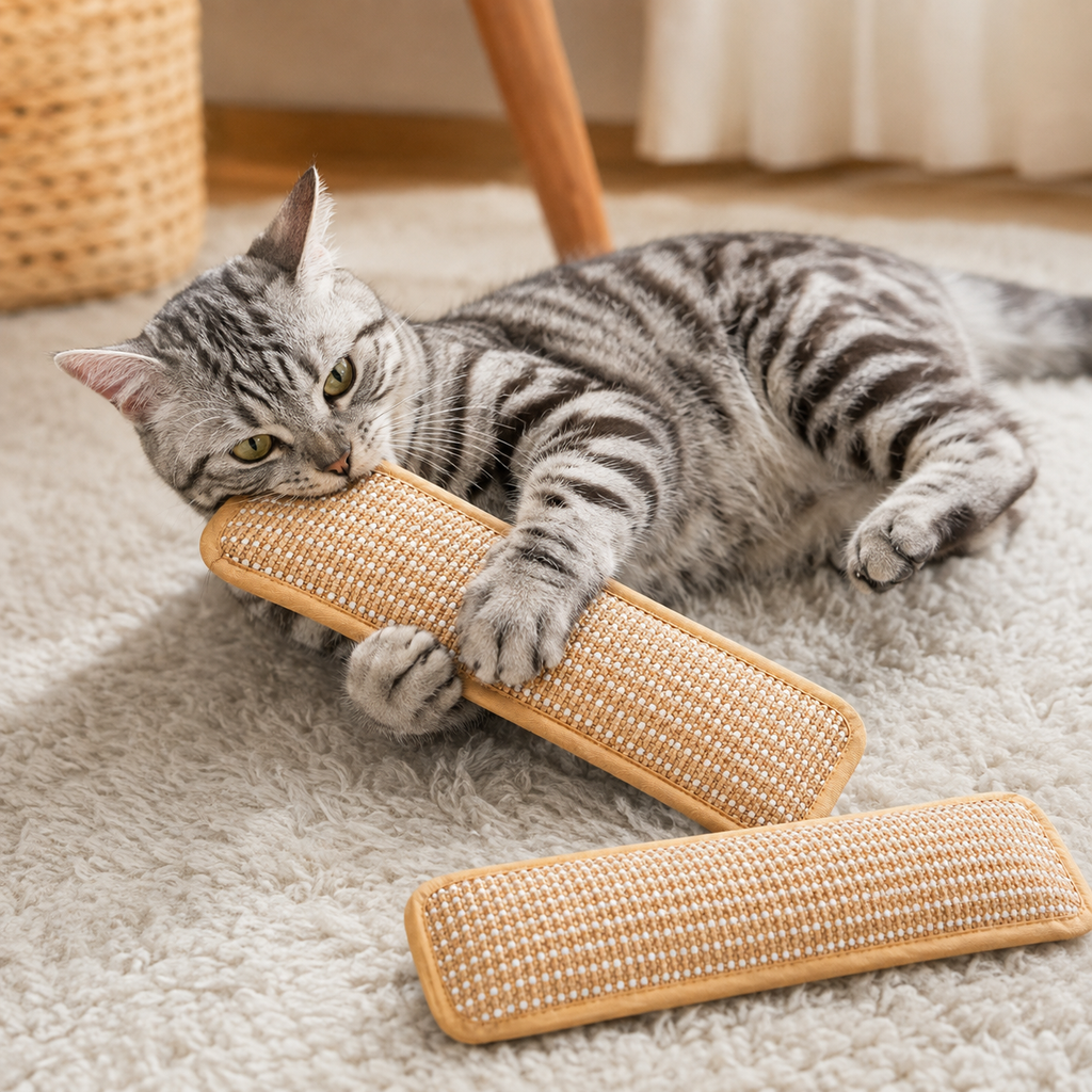 2-Pack Soft Kitten Scratching & Kicking Toys – Plush Cat Toys with Sisal Scratcher Surface
