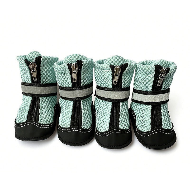 Breathable Mesh Dog Boots – Slip-Resistant & Easy-On Zip Design