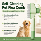 🔥 Self-Cleaning Pet Flea Comb & Grooming Brush for Dogs & Cats