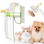 Pet Hair Comb for Dogs & Cats — Deshedding Grooming Tool with Easy-Clean Lever