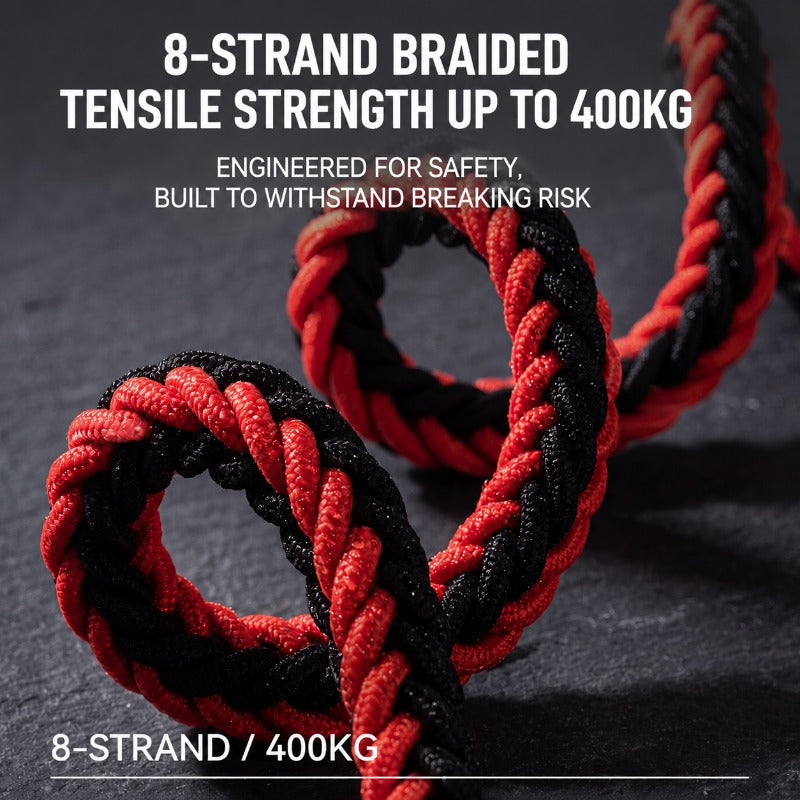 Heavy-Duty 8-Strand Braided Dog Leash with Built-In P-Chain