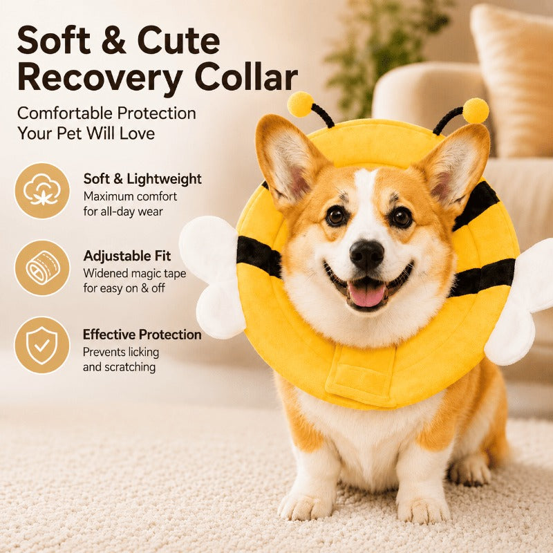 Soft Recovery Collar for Cats & Dogs – Anti-Lick Pet Cone (Comfortable, Washable, Cute Designs)