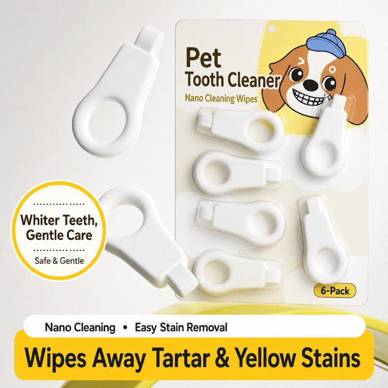 Nano Sponge Pet Tooth Cleaner – Disposable Dental Wipes for Dogs & Cats