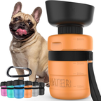 Portable Leak-Proof Dog Water Bottle with Built-In Bowl