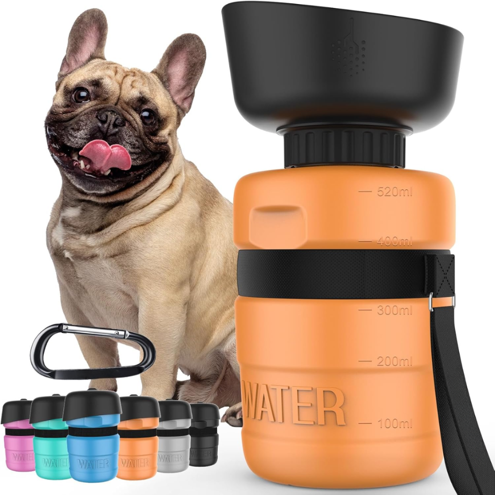 Portable Leak-Proof Dog Water Bottle with Built-In Bowl