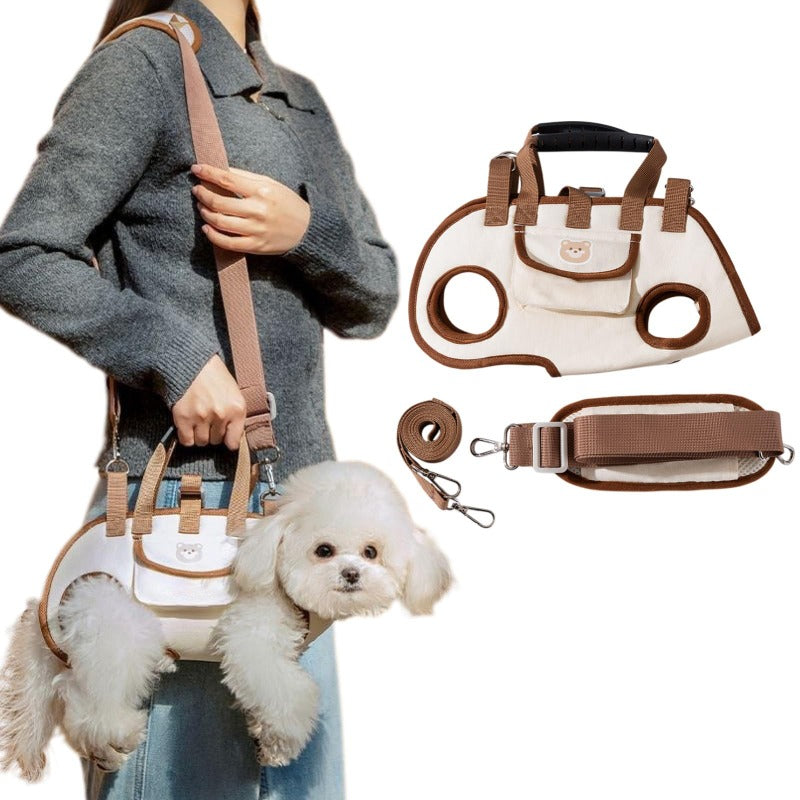 EasyGo Crossbody Pet Carrier Harness – Hands-Free Dog & Cat Carrier Bag