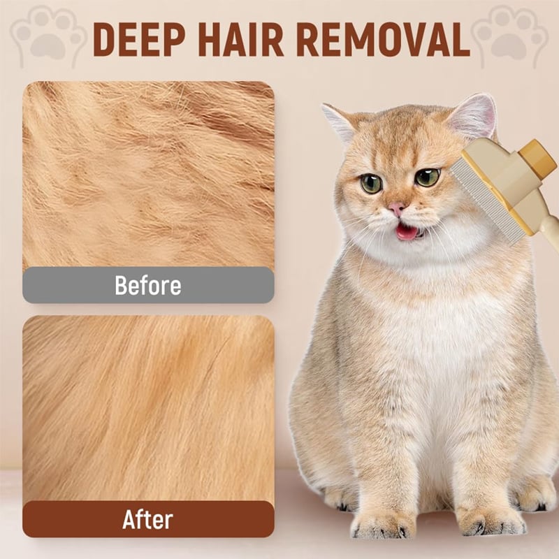 🔥 Self-Cleaning Pet Flea Comb & Grooming Brush for Dogs & Cats