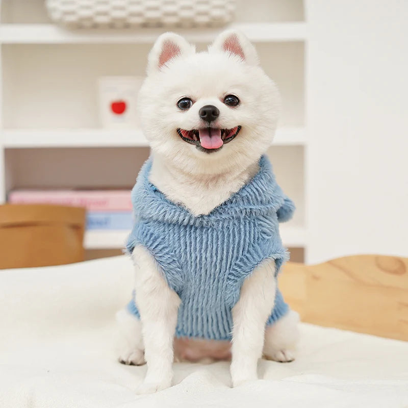 Cartoon Fleece Pet Hoodie – Soft, Snuggly & Super Cute!