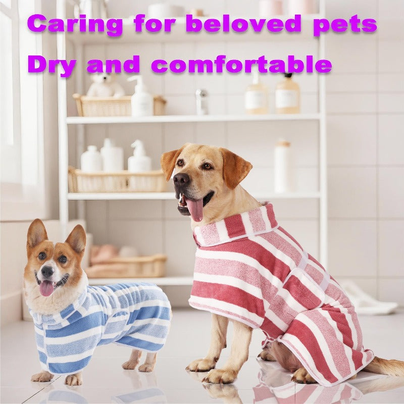 Super Absorbent Dog Bathrobe – Quick-Dry, Adjustable & Cozy