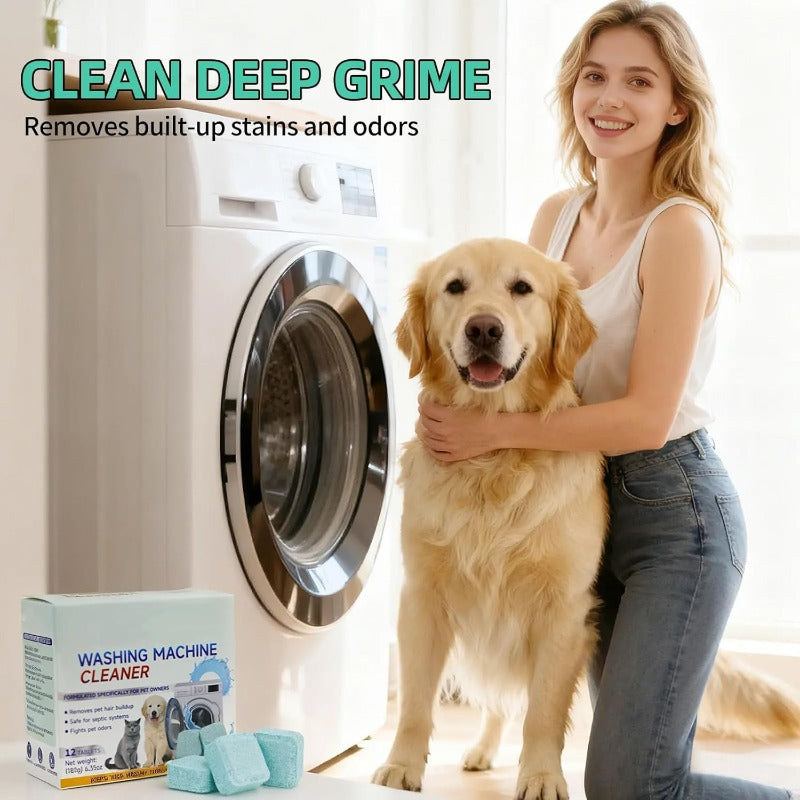 Pet Hair & Odor Washer Cleaner Tablets — Deep Clean Your Machine
