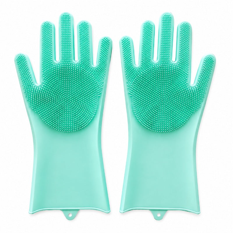 Dual-Sided Silicone Pet Grooming Gloves – For Bathing & Dry Brushing