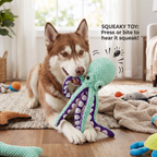 Large Octopus Plush Squeaky Dog Toy – Fun, Durable & Adorable!