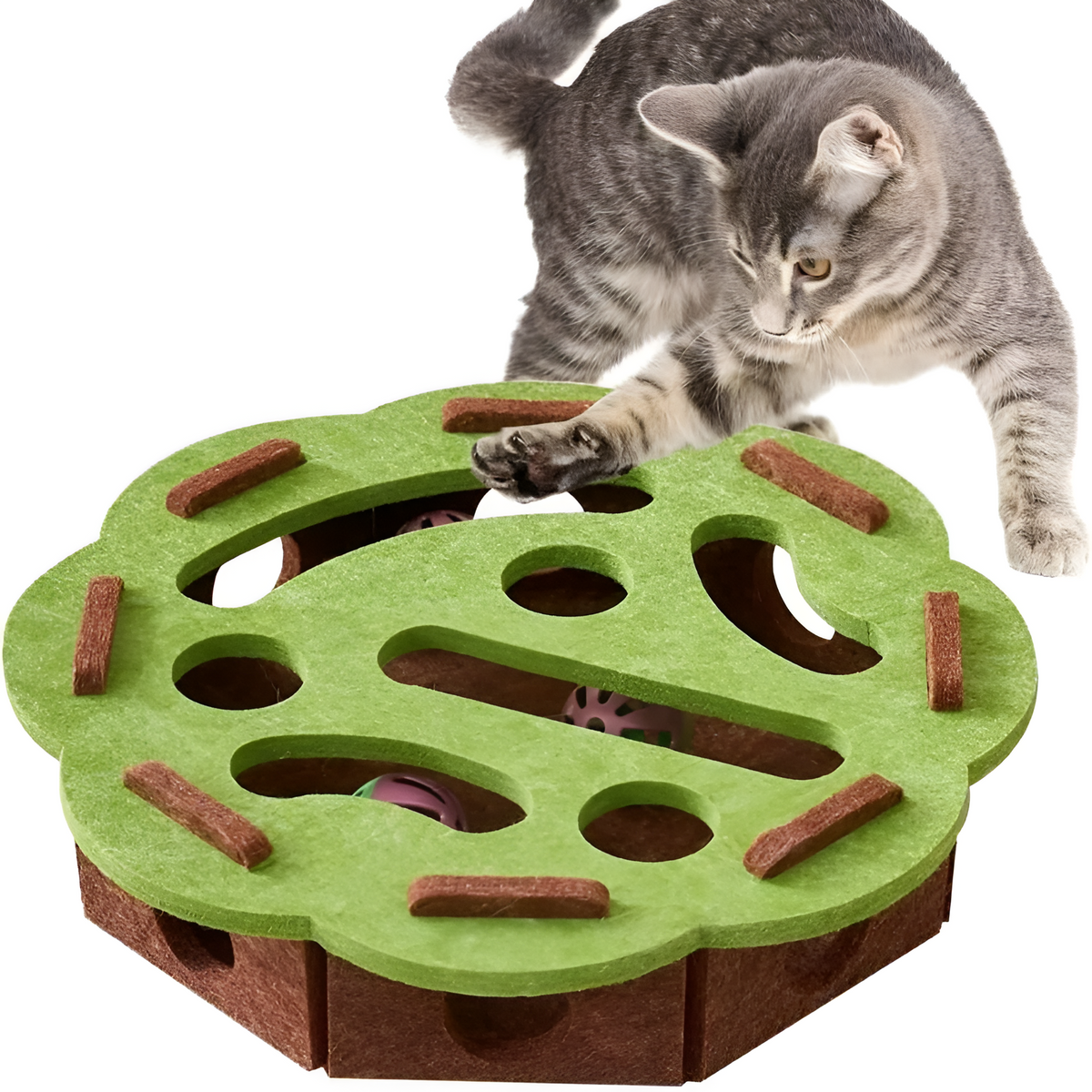 Interactive Cat Puzzle Toy – Maze Tunnel with Jingle Balls & Hide-and-Seek Play