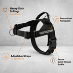 Personalized Reflective No-Pull Dog Harness with Custom Name Patch