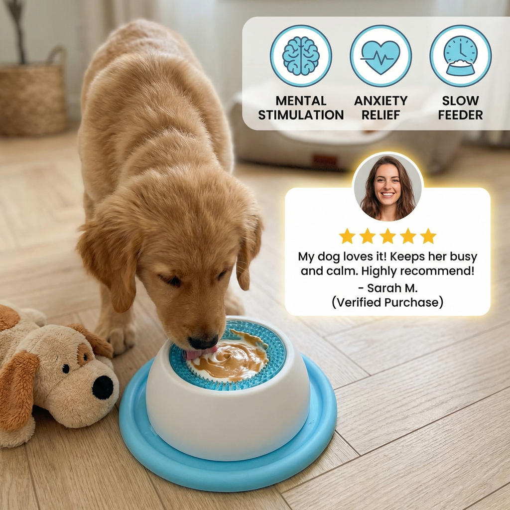 Interactive Dog Lick Mat – Slow Feeder Enrichment Toy for Calm, Stress-Relieving Play