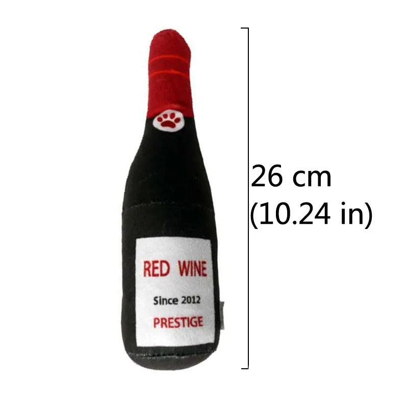 Champagne Bottle-Shaped Dog Toy – Squeaky & Chew-Resistant Playtime Fun!