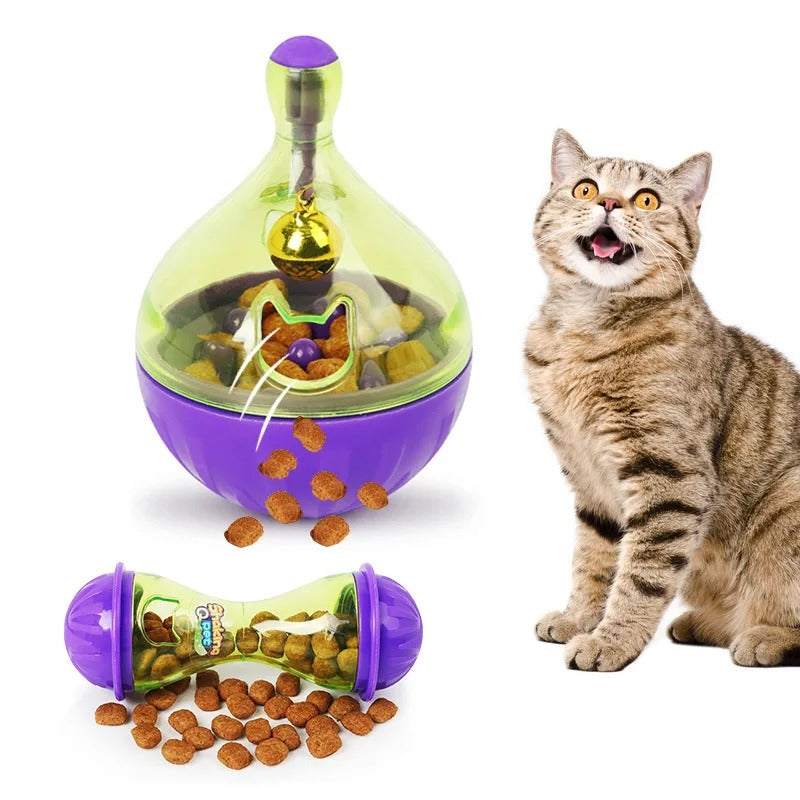 Pet Cat & Dog Fun Feeding Toy – Wobbling Tumbler Ball for Slow Eating