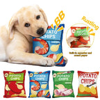 Funny Dog Toy Chips – Squeaky Crinkle Plush Chew Toy for Small & Medium Dogs