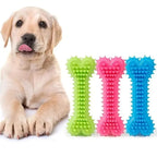 Soft Rubber Bone-Shaped Chew Toy for Dogs — Bite-Resistant & Dental-Friendly!