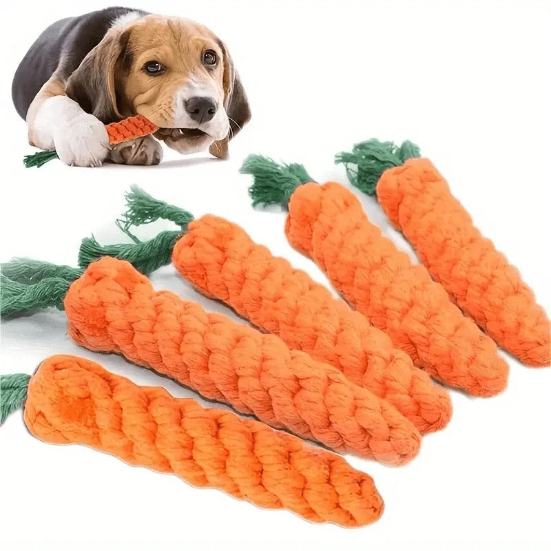 Carrot Cotton Rope Chew Toy for Dogs – Fun, Healthy & Durable!