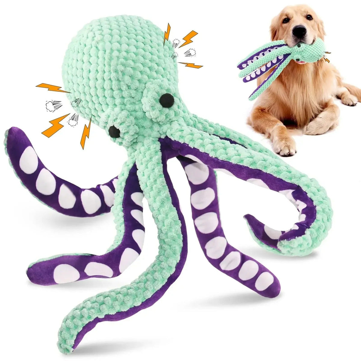 Cat & Dog Squeaky Octopus Shell Puzzle Toy – Interactive Pet Brain Game