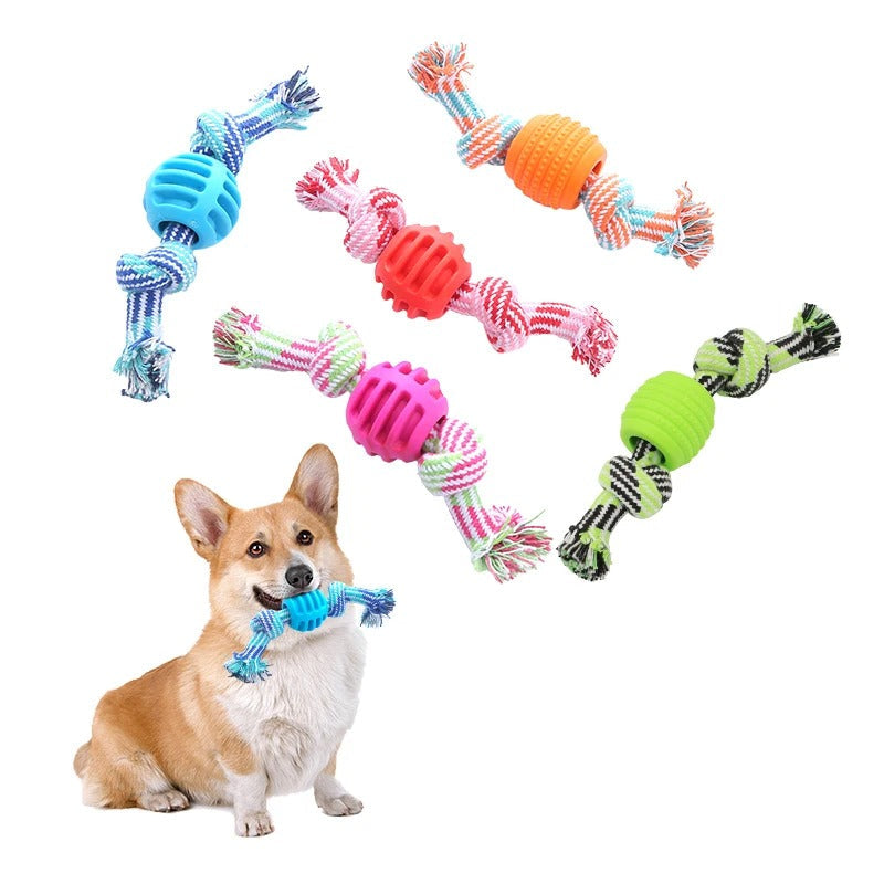 Dog Chew Toy – Durable Cotton Rope with Double Knot for Tugging & Dental Care