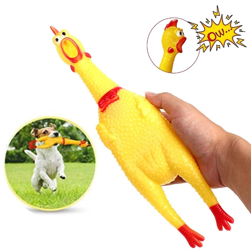 Squeak Chicken Dog Toy – Interactive Plush Pup Toy with Realistic Squeaker