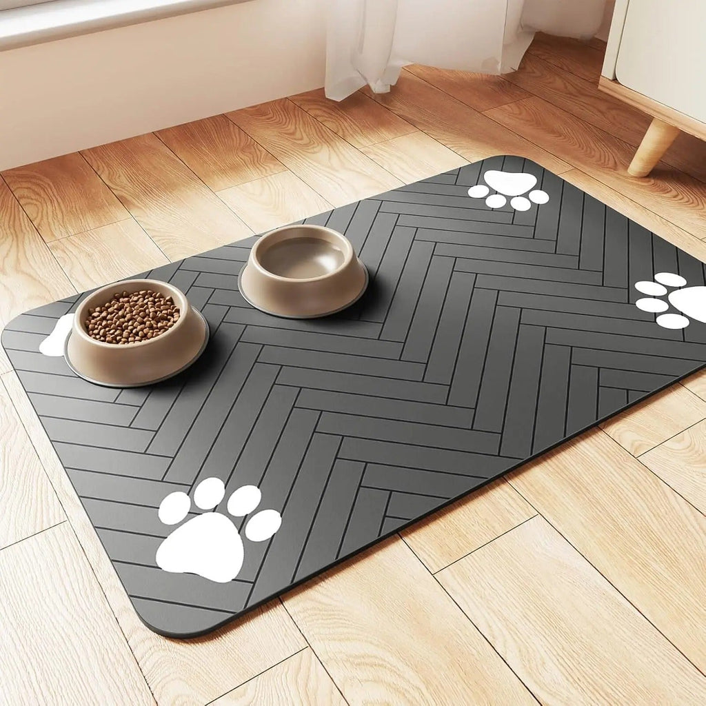 Absorbent Pet Feeding Mat for Food & Water Bowls